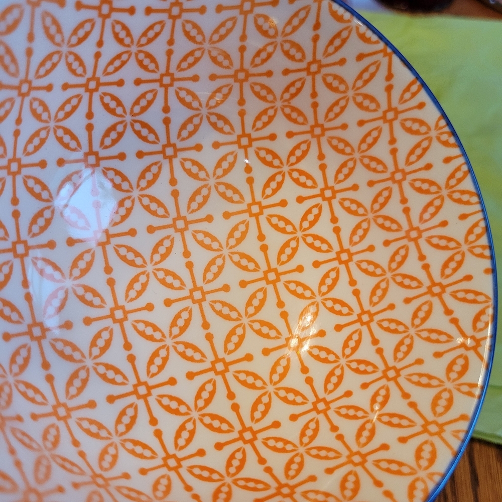 BIA Rice Ramen Cereal Soup Ice Cream Bowls ~ Blue & Orange ~ Pretty! ~ Like New! - Picture 7 of 16